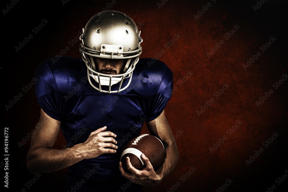 Composite image of american football player