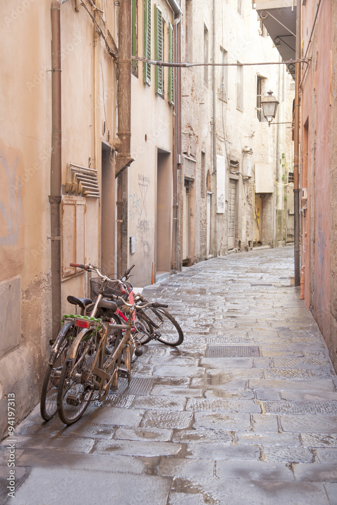 Disused Bikes in the Streets of Pisa, Italy