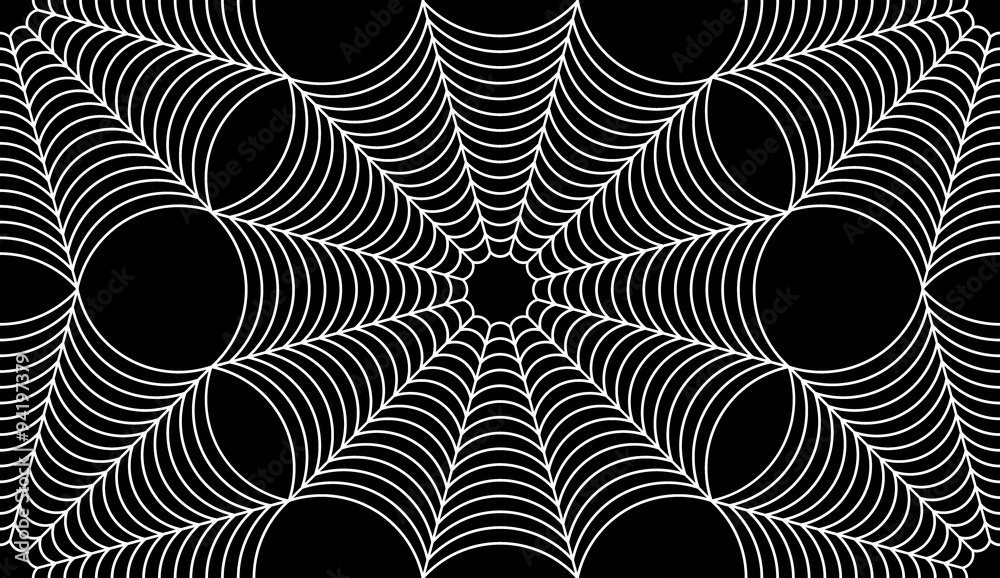 Vector modern seamless geometry pattern spider web halloween, black and white abstract geometric background, trendy print, monochrome retro texture, hipster fashion design