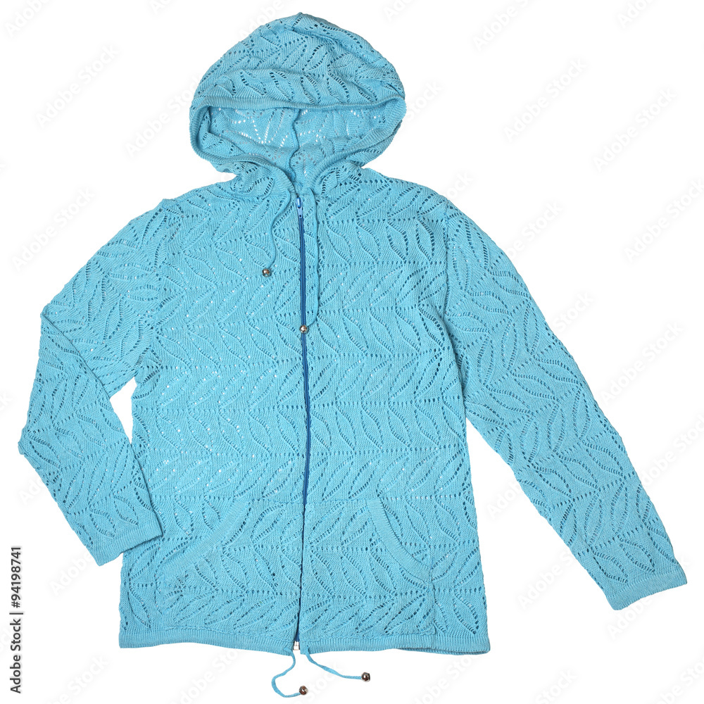 Fototapeta premium Hooded knitted jacket