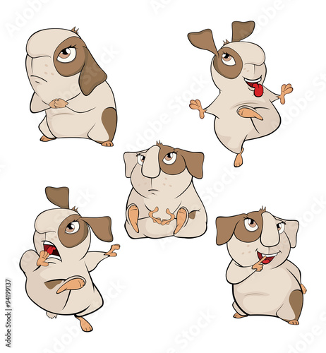 A set of a guinea pigs cartoon