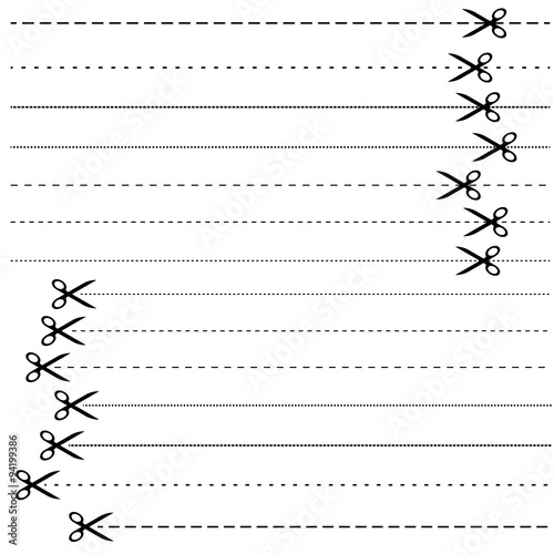 scissors with dashed line