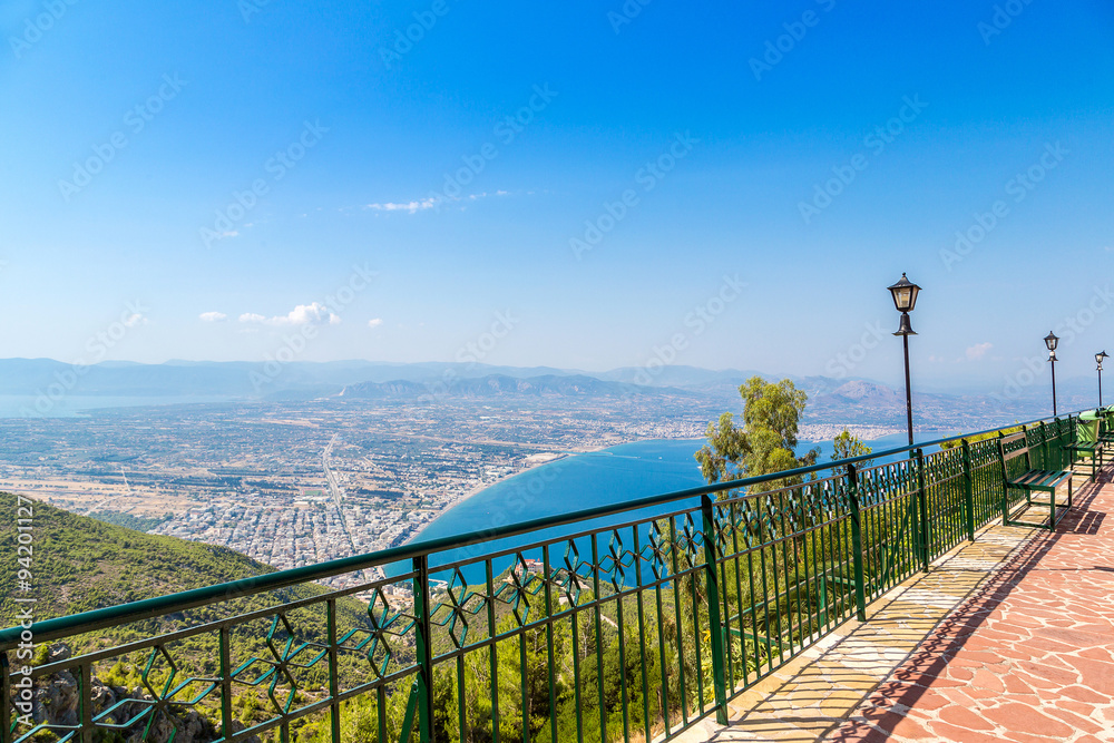 Fototapeta premium Panoramic view of Loutraki, Greece