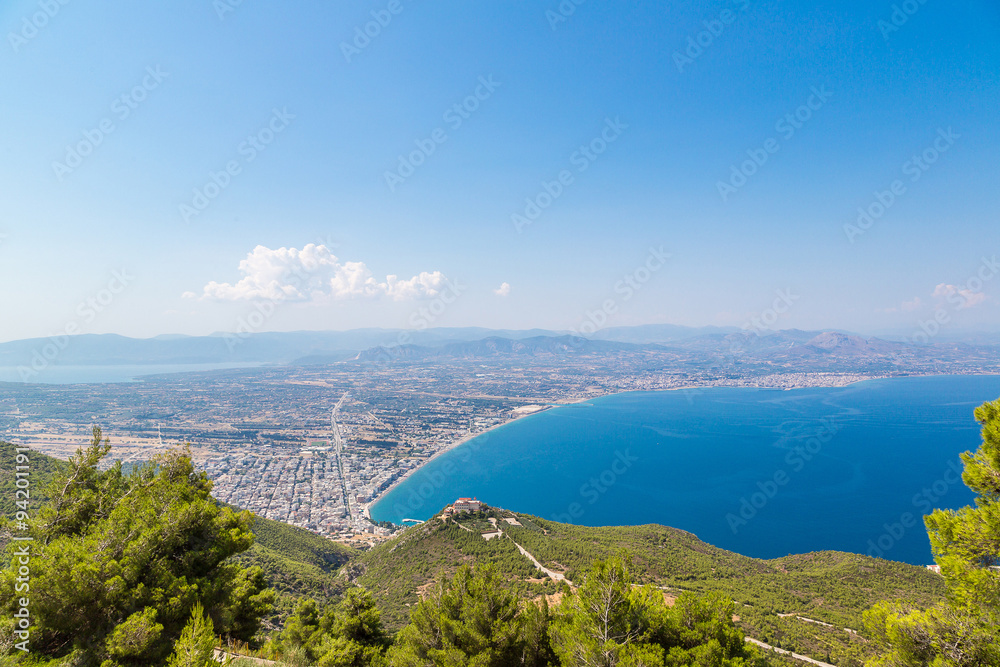 Panoramic view of Loutraki, Greece