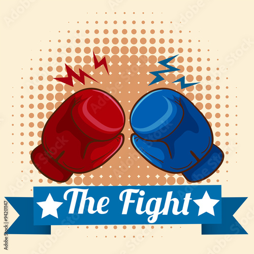 Boxing gloves and figthing sign