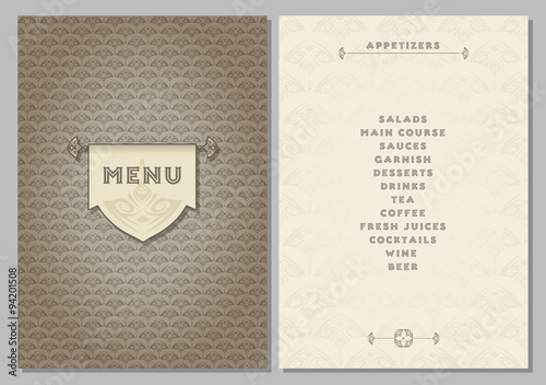  template for the menu - luxury dark beige and light beige color backgrounds