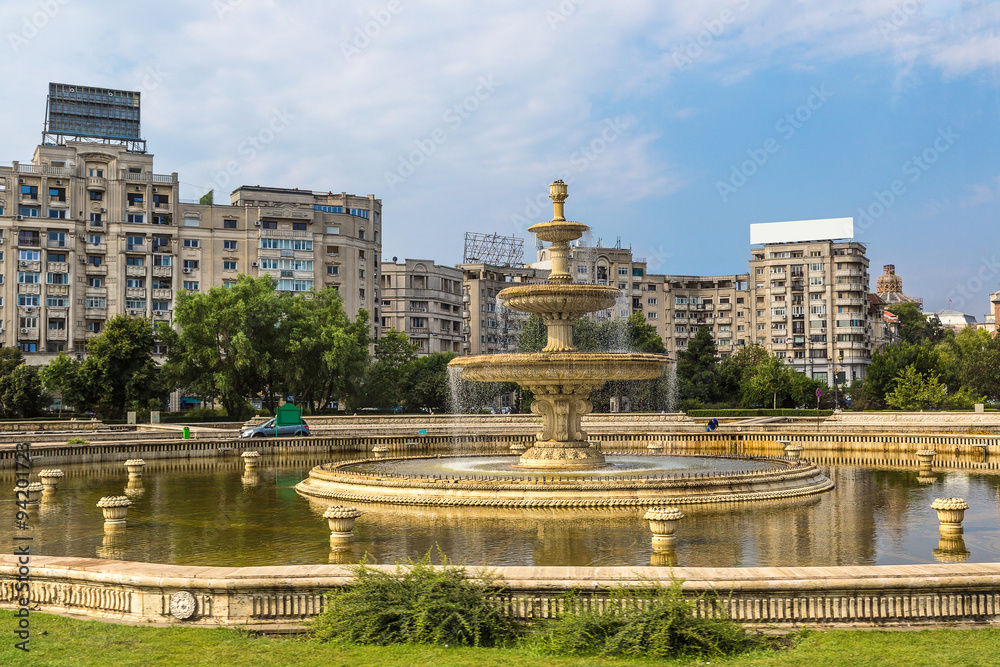 Central city fountain in Bucharest
