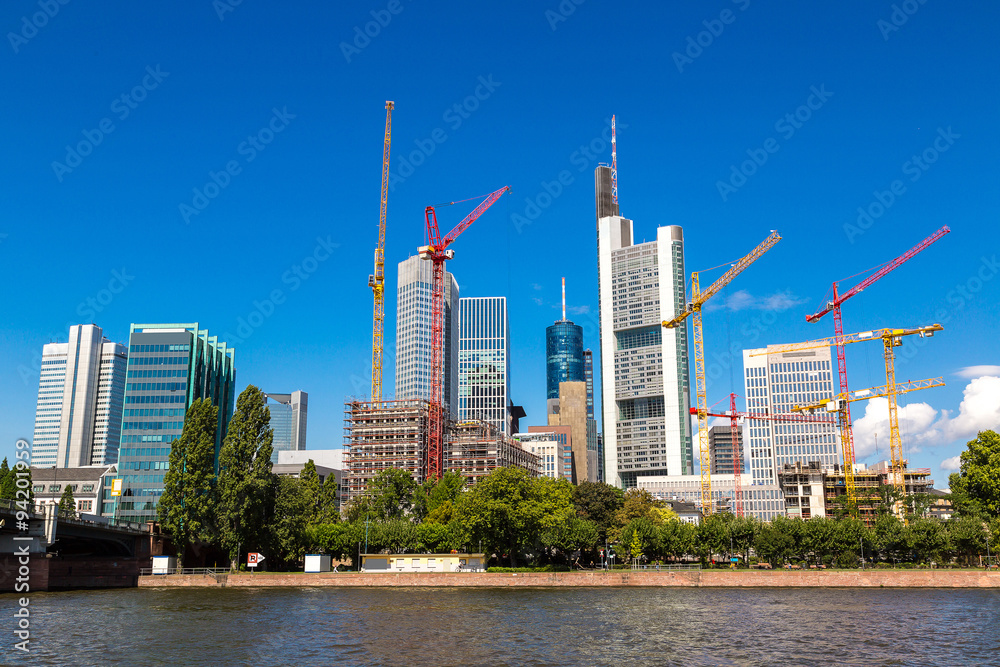Obraz premium Financial district in Frankfurt