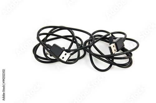 USB Cable Plug on White Background