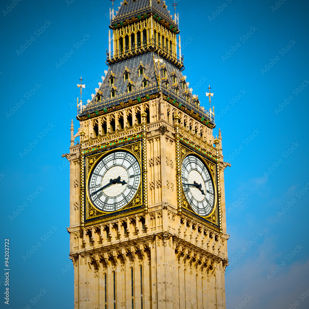 london big ben and historical old construction england  aged cit