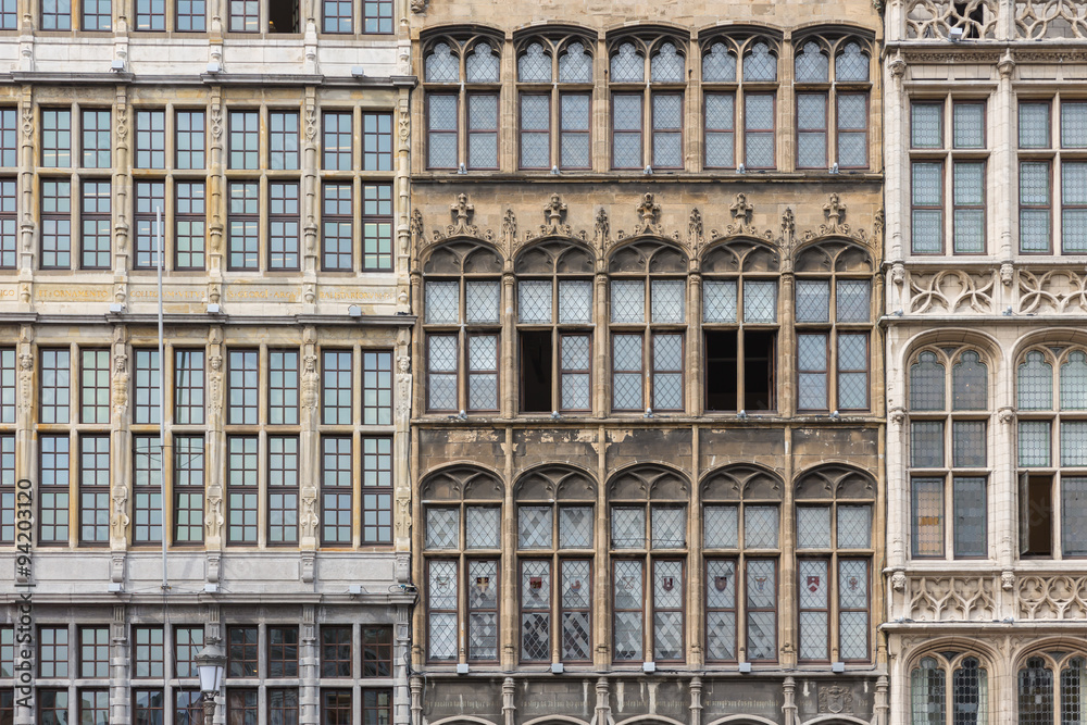 Facade medieval houses at Grote Markt square in Antwerp, Belgium Facade medieval houses at Grote Markt square in Antwerp, Belgium