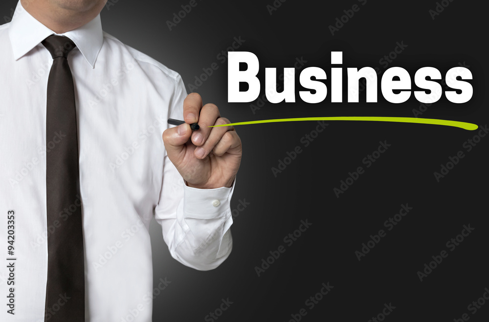 Business is written by businessman background concept