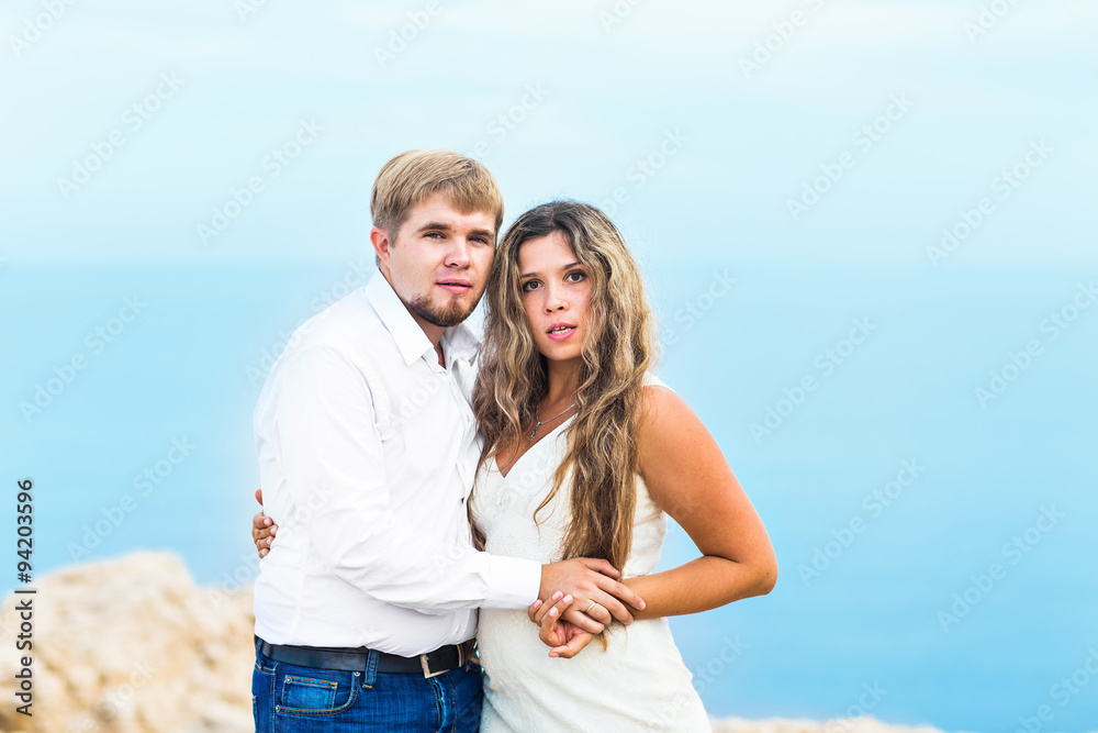 Romantic couple on the beach