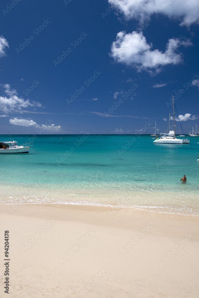 Saint Martin beach, Caribbean sea