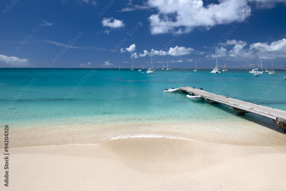 Saint Martin beach, Caribbean sea