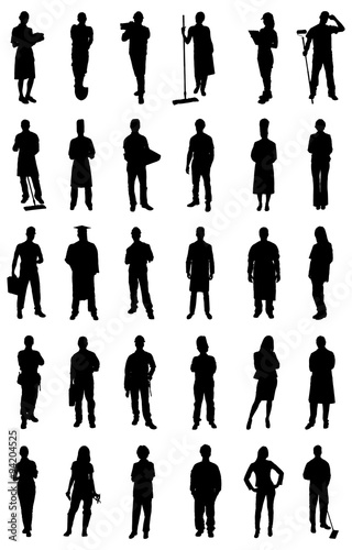 People Silhouettes From Various Professions