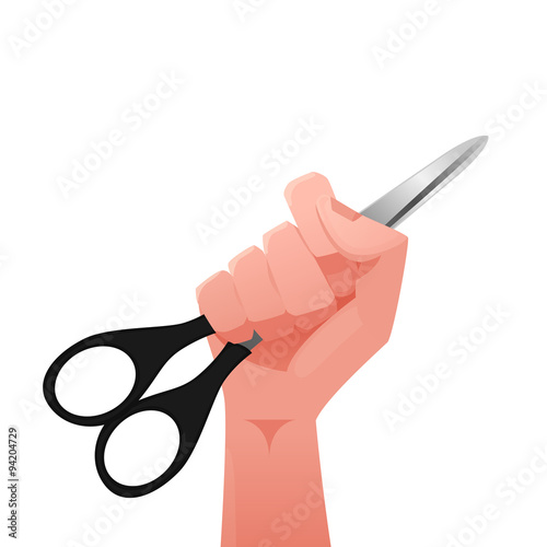Hand & scissors vector illustration