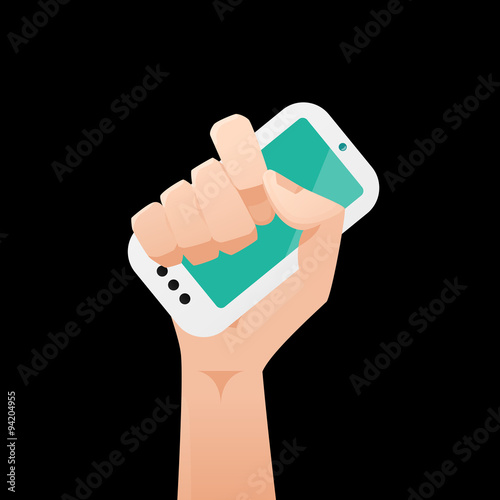 Hand holding a mobile phone