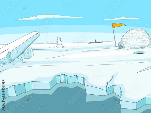 Arctic cartoon  background vector