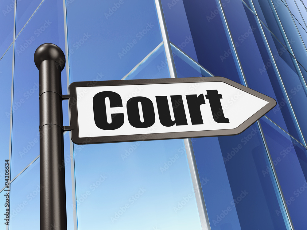 Law concept: sign Court on Building background Law concept: sign Court on Building background