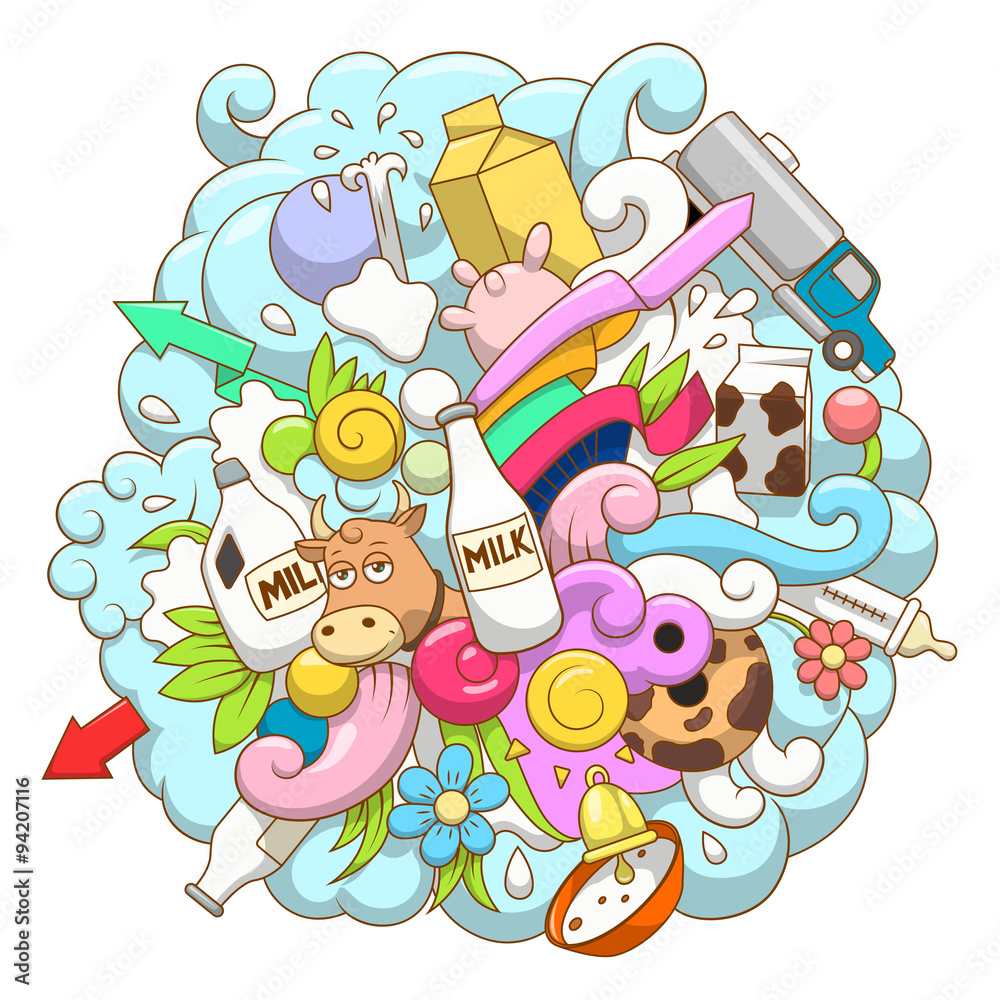 Fototapeta premium Vector illustration milk abstraction