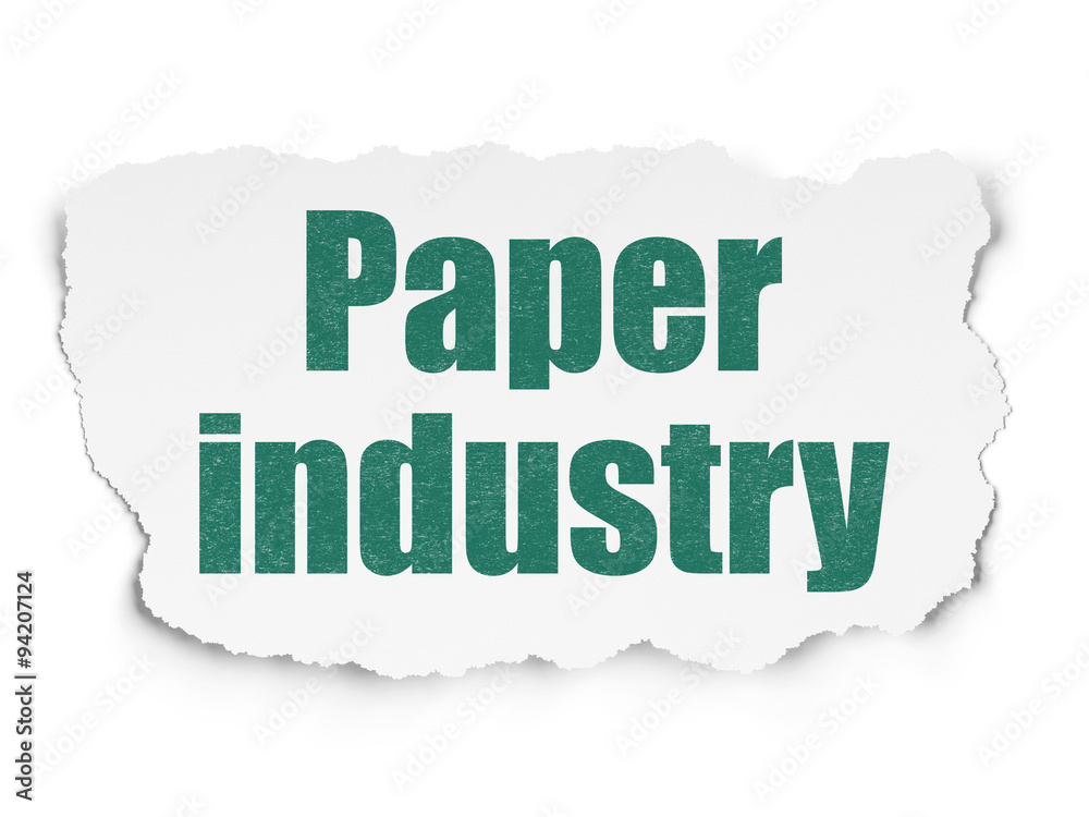 Manufacuring concept: Paper Industry on Torn Paper background