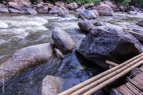 Rocks and nature on the river, Maetaeng Chiangmai Thailand photo