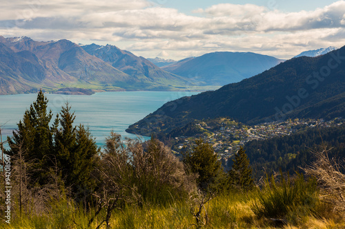 view of Queenstown and Lake Wakatipu © naruedom