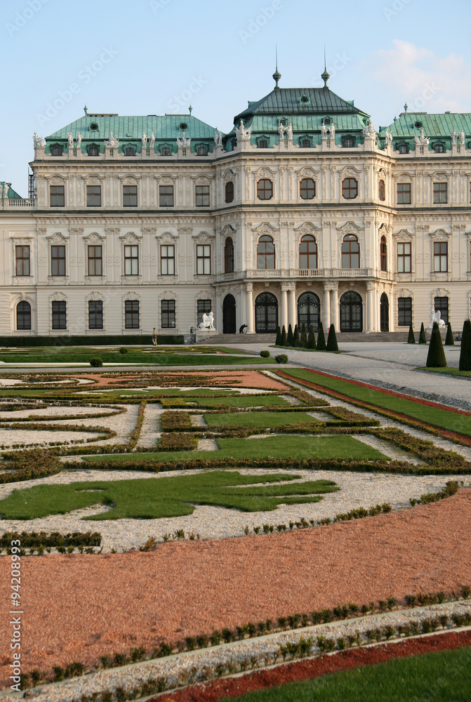 VIENNA, AUSTRIA - APRIL 22, 2010: Belvedere Palace Gardens in Vienna, Austria