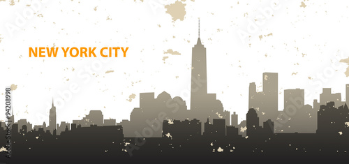 New York cityscape on grunge background