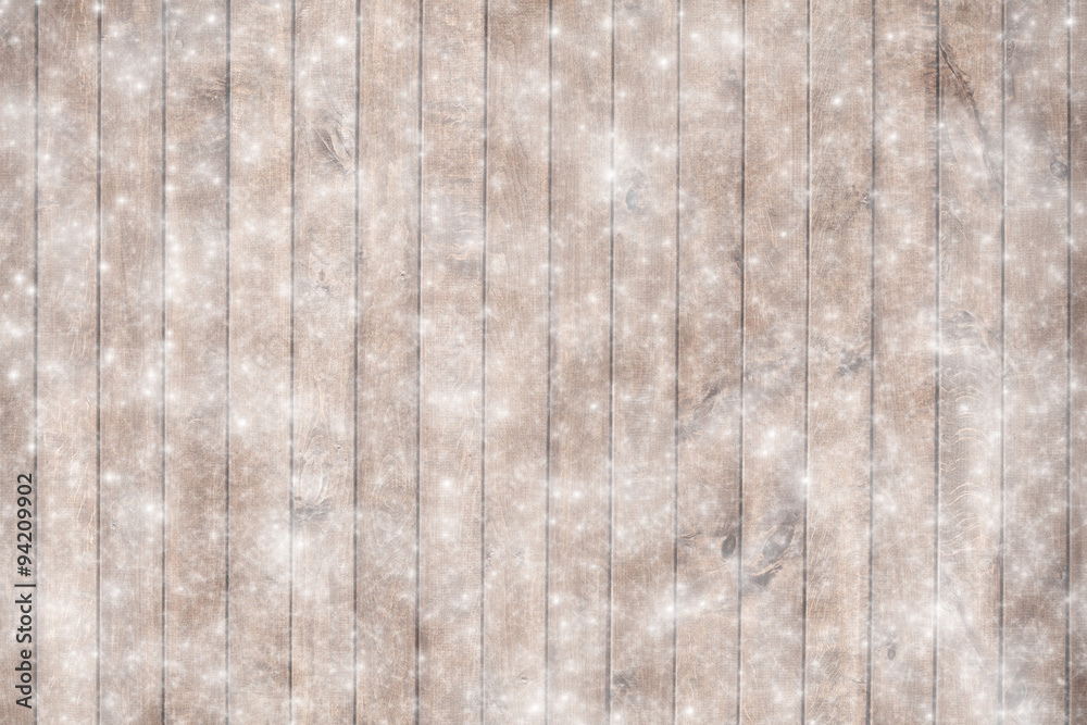 Fototapeta premium Old wood texture with snow flakes