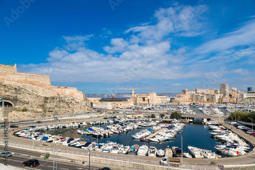 Fototapeta Saint Jean Castle  and the Vieux port in Marseille