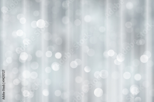 Silver sparkling Christmas, holiday blurry lights, bokeh backgro