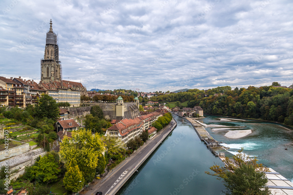 Obraz premium Bern and Berner Munster cathedral
