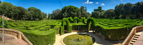 Panorama of labyrinth at Labyrinth Park of Horta (Jardins del Laberint d'Horta).Horta. Barcelona, Spain. photo