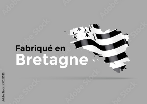 Fabriqué en Bretagne drapeau 3D