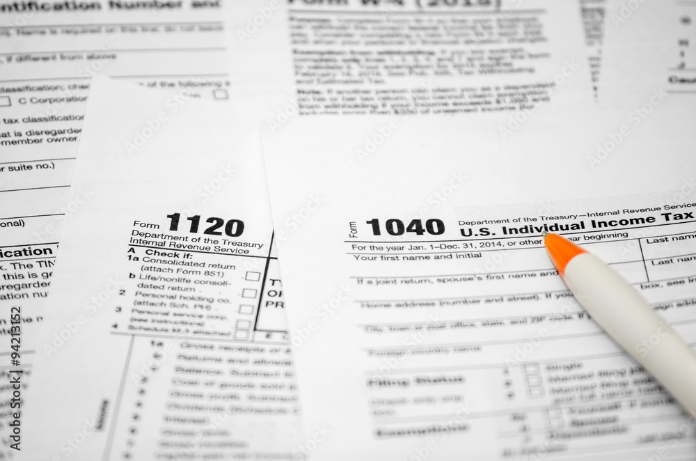 Obraz premium Tax forms 1040,1120