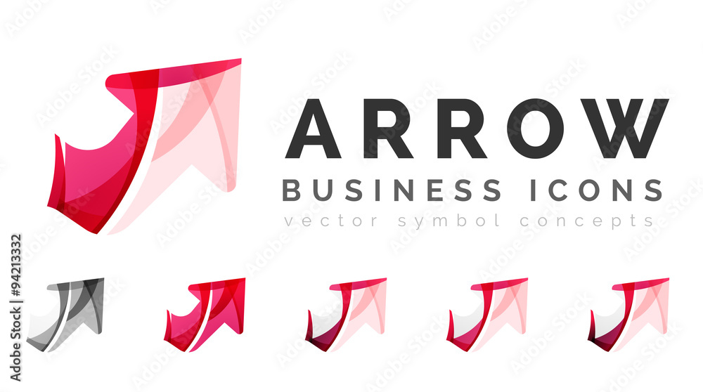 Set of arrow logo business icons Set of arrow logo business icons