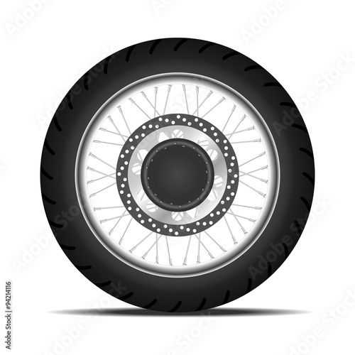 black motorbike wheel