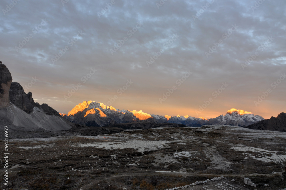 Fototapeta premium Dolomites / The Dolomites are a mountain range located in northeastern Italy. They form a part of the Southern Limestone Alps and extend from the River Adige to the Piave Valley.