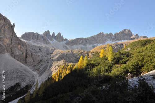 Dolomites / The Dolomites are a mountain range located in northeastern Italy. They form a part of the Southern Limestone Alps and extend from the River Adige to the Piave Valley.