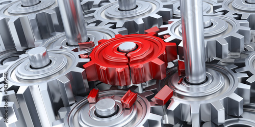Gears and broken red gear