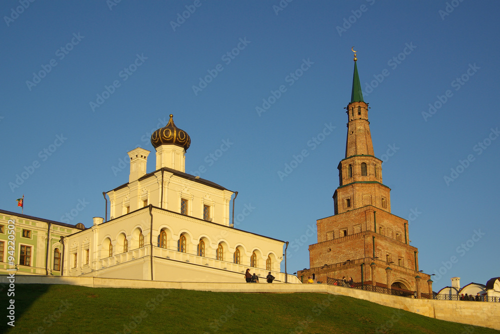 Soyembika Tower and Palace Church in Kazan Kremlin
