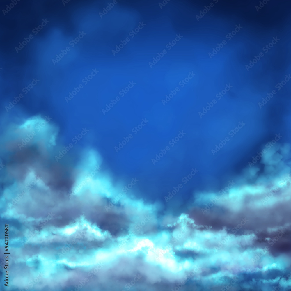 Banner with clouds and the background to insert information / text