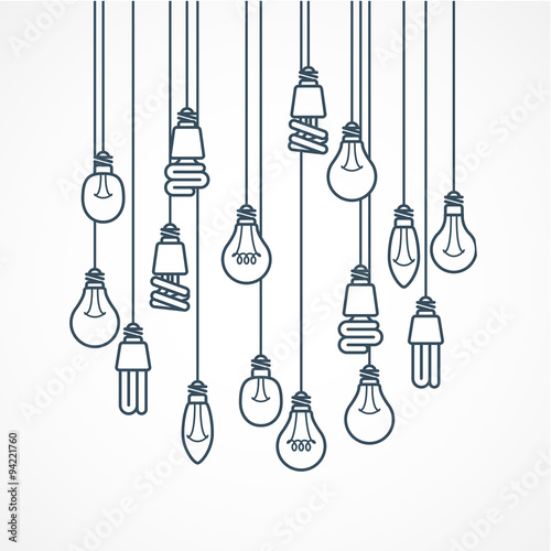 Light bulb hanging on cords - lamps
