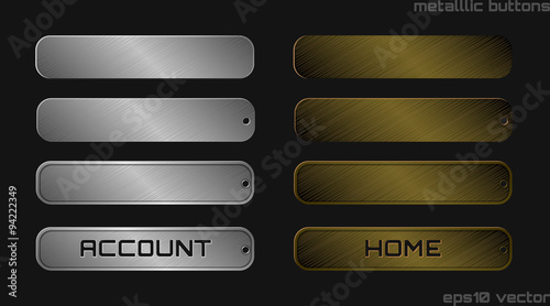 illustration of silver and bronze metallic web buttons