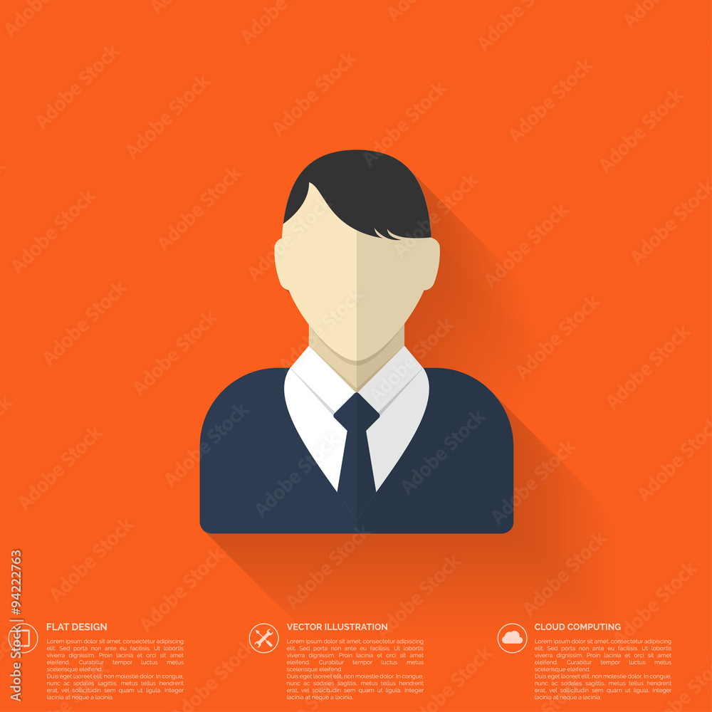 Flat male avatar. User profile icon. Business concept. Website Flat male avatar. User profile icon. Business concept. Website