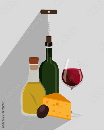 Wine drink graphic design with icons