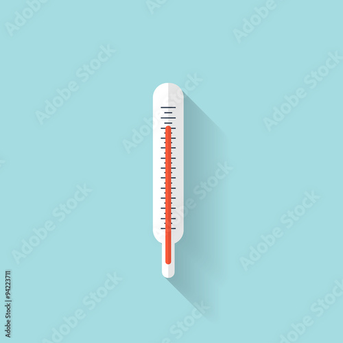 Medical thermometer flat icon.  Health care.