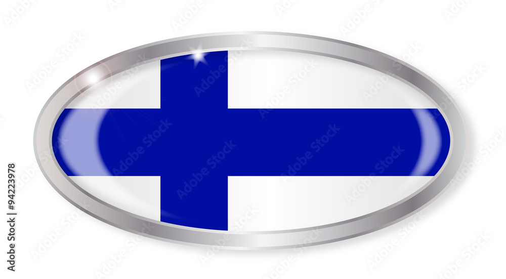 Finland Flag Oval Button